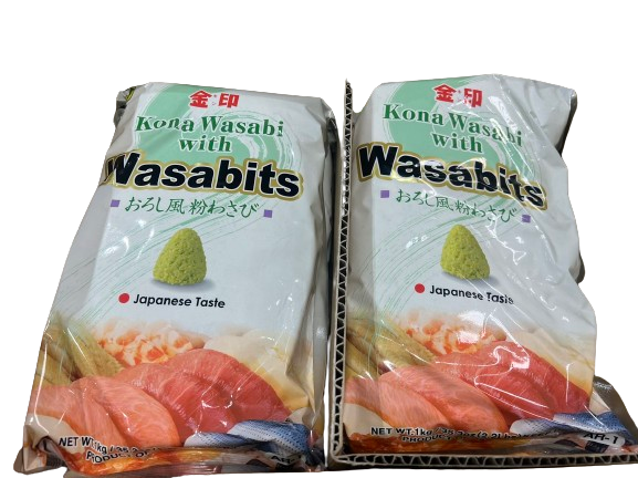 Kinjirushi Wasabi Powder W/Bits, Bag (1 KG)